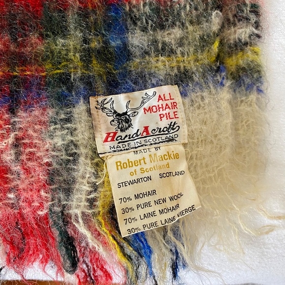 Vintage Robert Mackie of Scotland Mohair and Wool Plaid Scarf - Picture 3 of 5